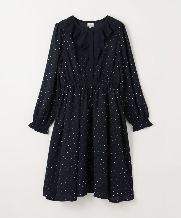 組曲 KIDS 【150-160cm】キャサリンドット ワンピース ネイビー系5