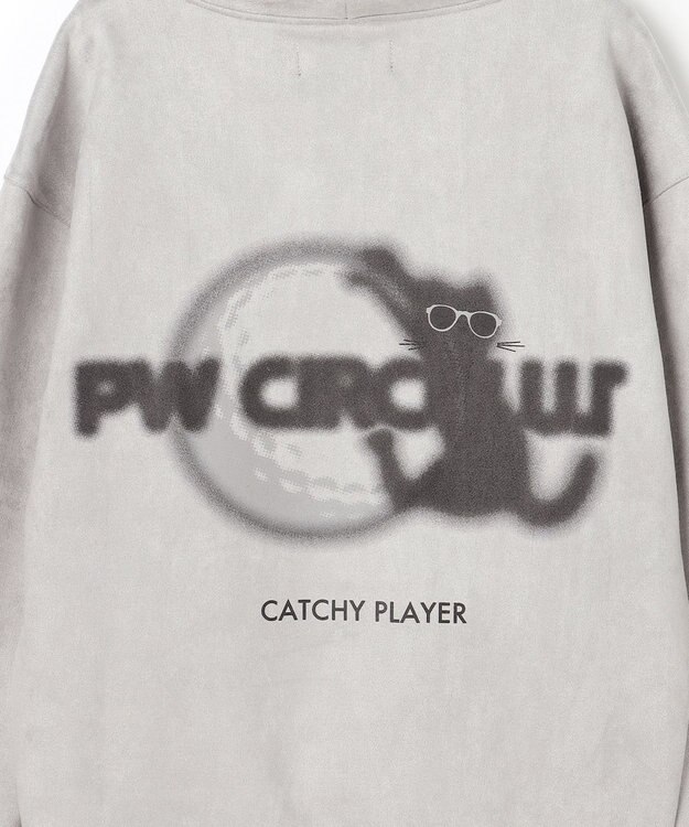 PW CIRCULUS 2025 NEW！【手洗い洗濯可】【WOMEN】キャットグラフィック スエードライク デタッチャブルフーディ ゴルフウェア レディース グレー系
