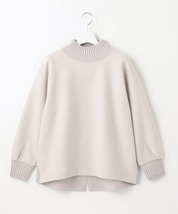 J.PRESS LADIES ニードルパンチ ハイネック カットソー ベージュ系