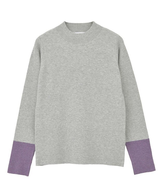AMERICAN HOLIC バイパチ袖配色リブプルオーバー Light Gray