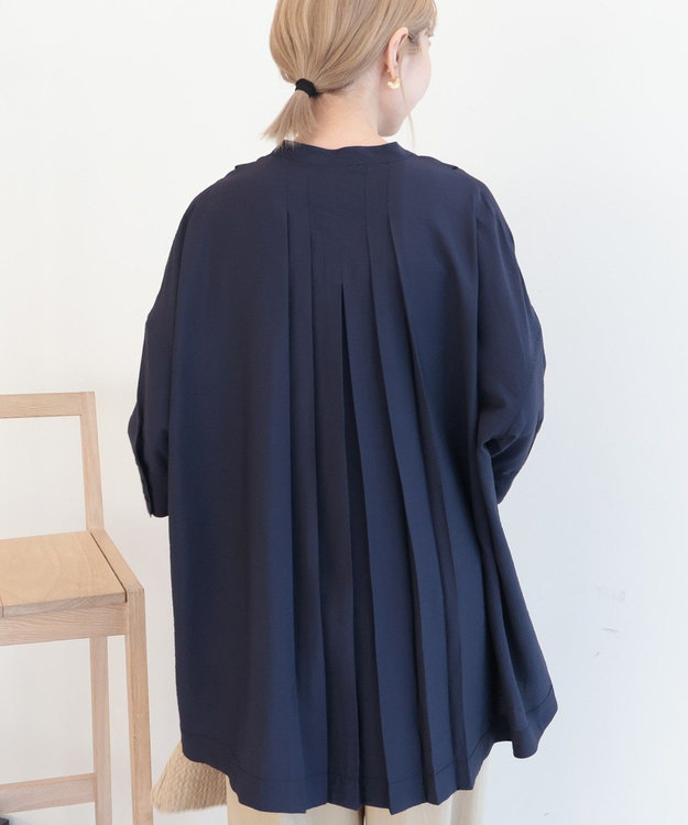 AMERICAN HOLIC 【WEB限定】接触冷感バンドカラーシャツチュニック Navy