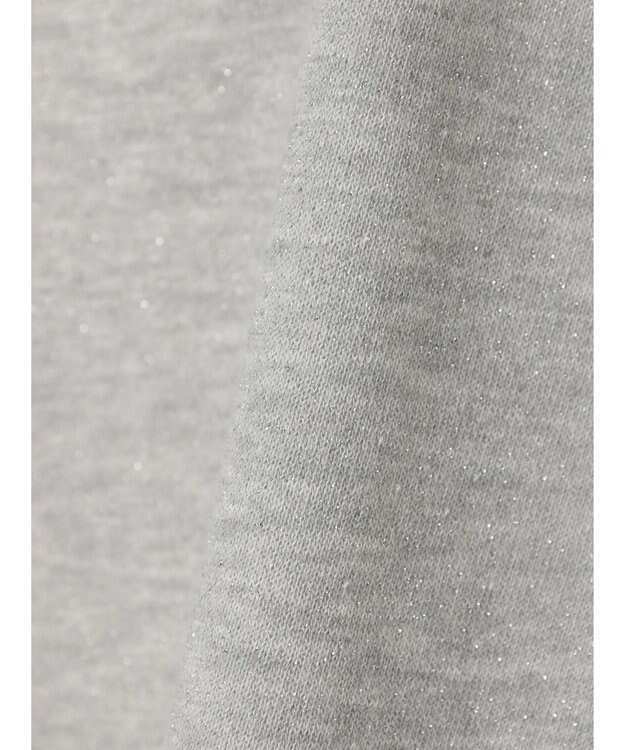 Green Parks ７分袖ラメ裏毛パフプルオーバー Gray Mixture