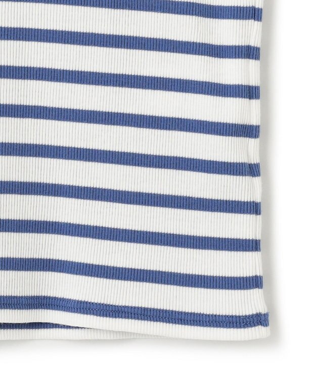 23区 オーガニックコットンリブ カットソー ブルーボーダー