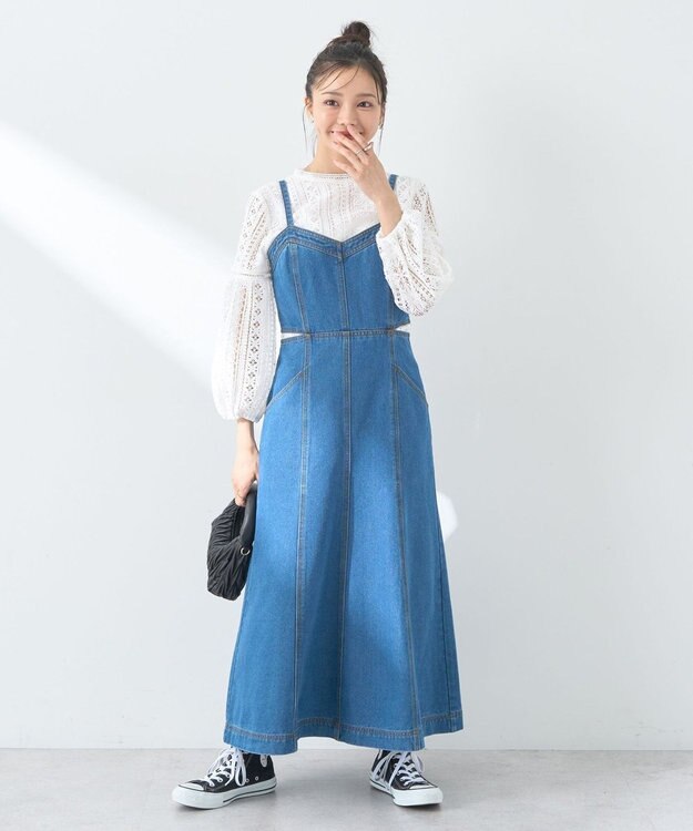 earth music&ecology サイドカットデニムキャミワンピース Indigo