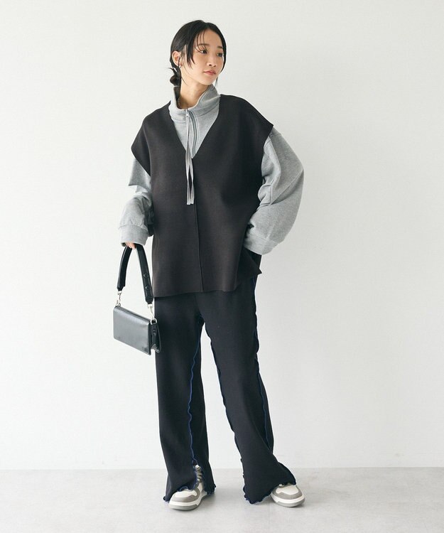 CRAFT STANDARD BOUTIQUE 配色メローパンツ Black