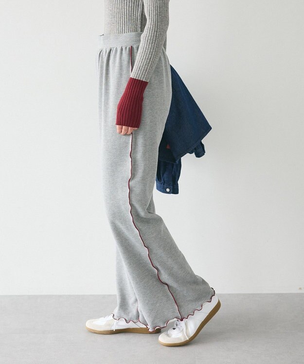 CRAFT STANDARD BOUTIQUE 配色メローパンツ Gray Mixture