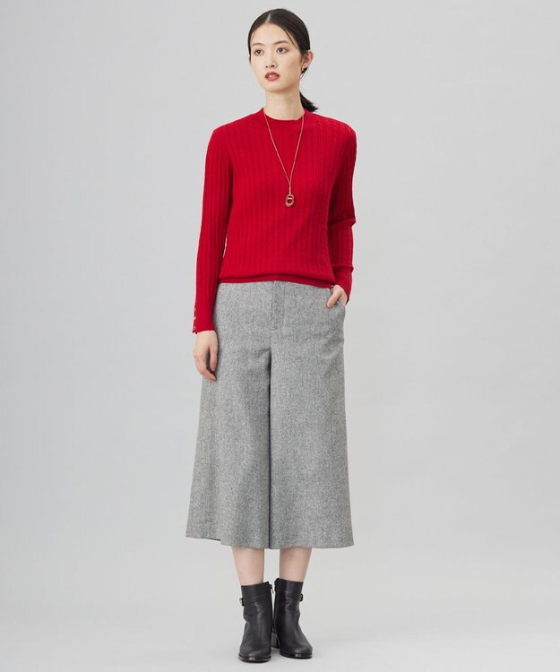 J.PRESS LADIES 【洗える】KNIT BASIC クルーネック ニット レッド系