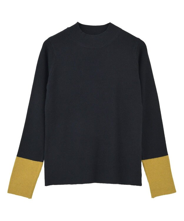 AMERICAN HOLIC バイパチ袖配色リブプルオーバー Dark Navy