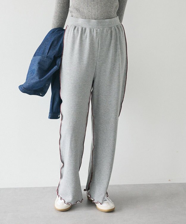 CRAFT STANDARD BOUTIQUE 配色メローパンツ Gray Mixture