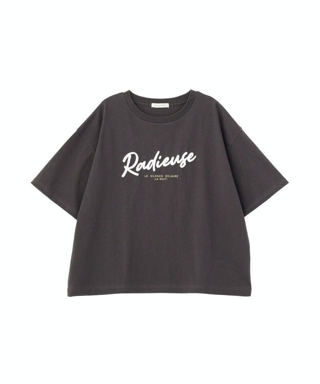 Green Parks さがら刺繍Ｔシャツ Charcoal Gray