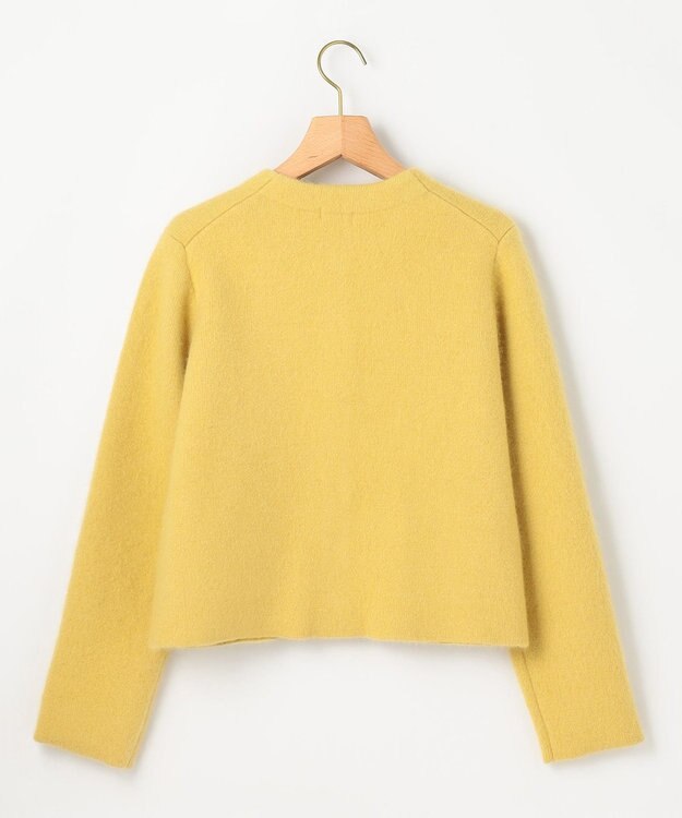 組曲 L 【手洗い可】フラッフィーファーニットジャケット イエロー系