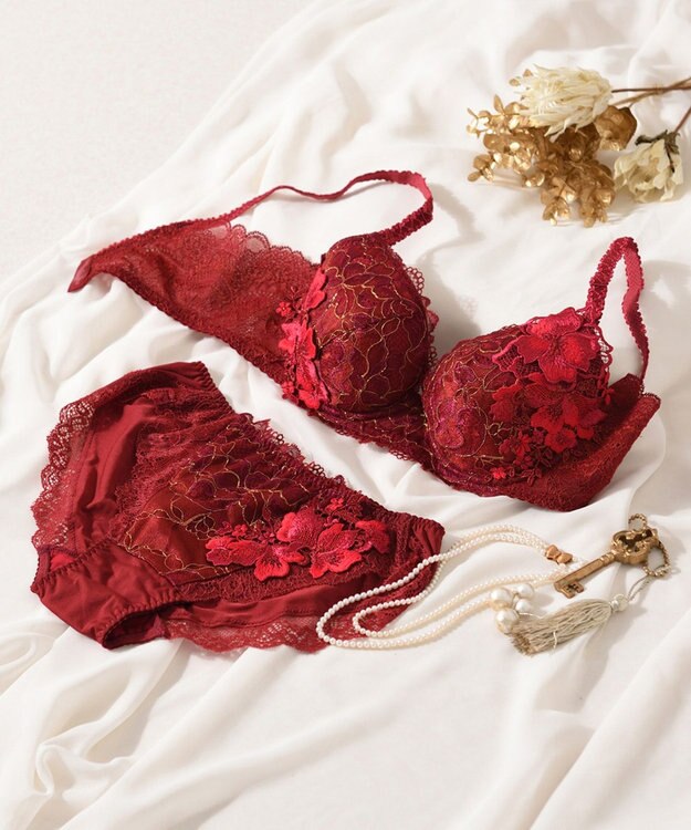 Wing Wing Lesiage　【2780シリーズ】　ブラジャー　ふっくらまる胸　総レース　ウイング／ワコール　PB2780 レッド