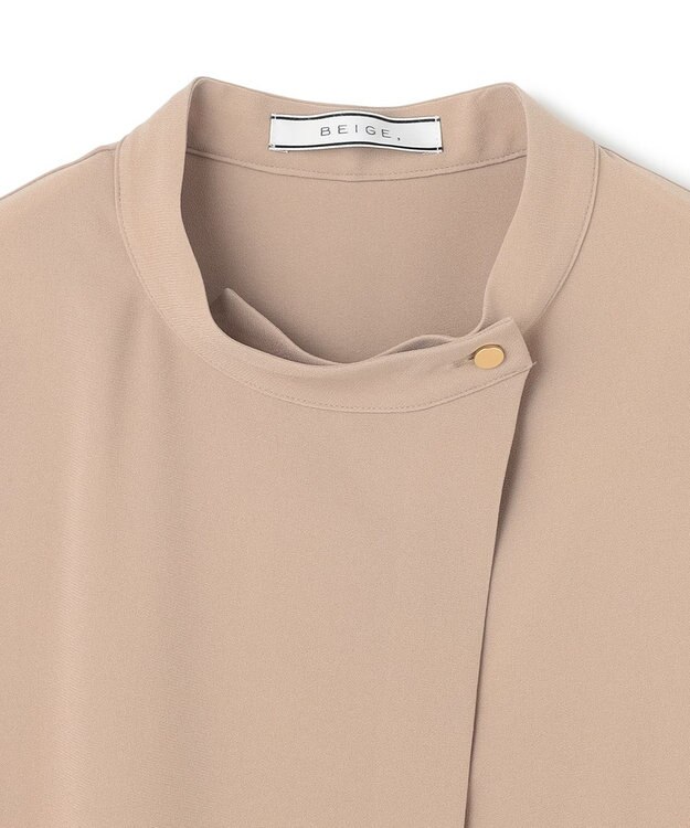 BEIGE， 【洗える】FLEUR / フロントボタンノースリーブブラウス Beige