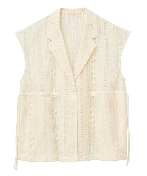 AMERICAN HOLIC 幾何学レースウエストドロストジャケット Ivory