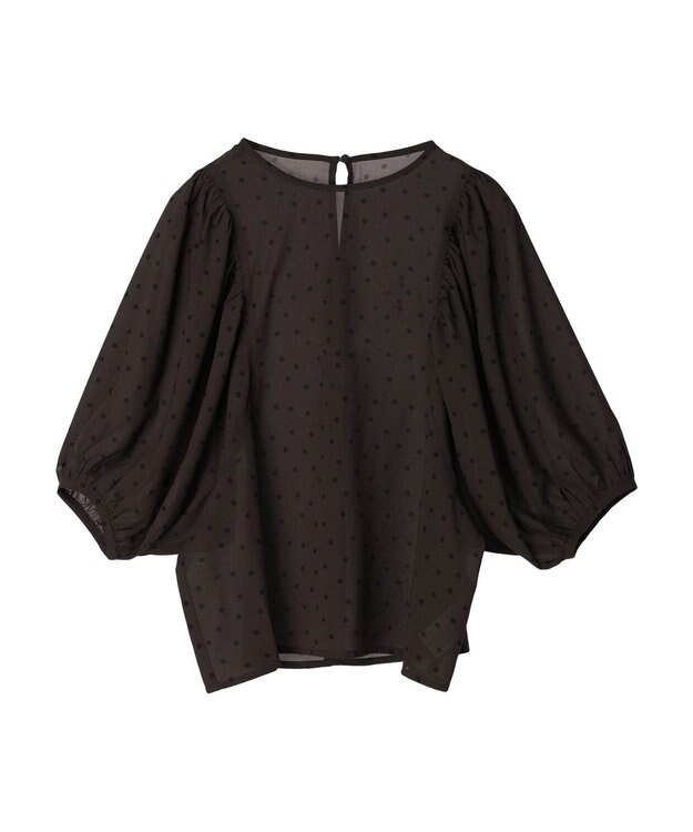 AMERICAN HOLIC ギャザースリーブドットブラウス Brown