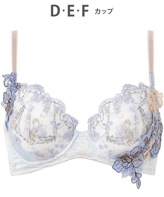 Wing ブラジャー Wing Lesiage 背中の段差をスムージング 脇高設計 バストの脇流れをブロック 【後ろ姿きれいブラ】 ブラ PB4010 ウイング／ワコール サックス