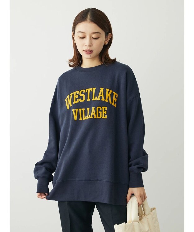 Green Parks 裏起毛フロッキーロゴプルオーバー Dark Navy