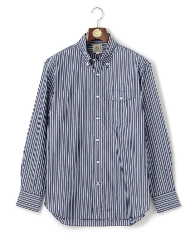 J.PRESS MEN ドビーマルチストライプ シャツ ネイビー系1