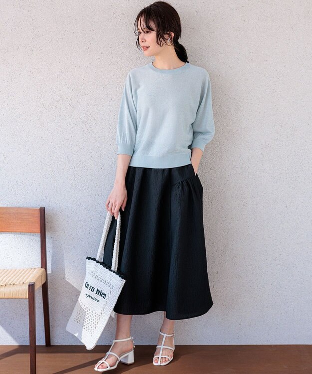 組曲 【WEB限定】シアージャカード スカート ブラック系