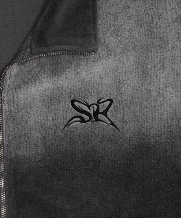 WEGO 【ユニセックス着用ITEM】ブリーチロゴベロアトラックジャケット グレー