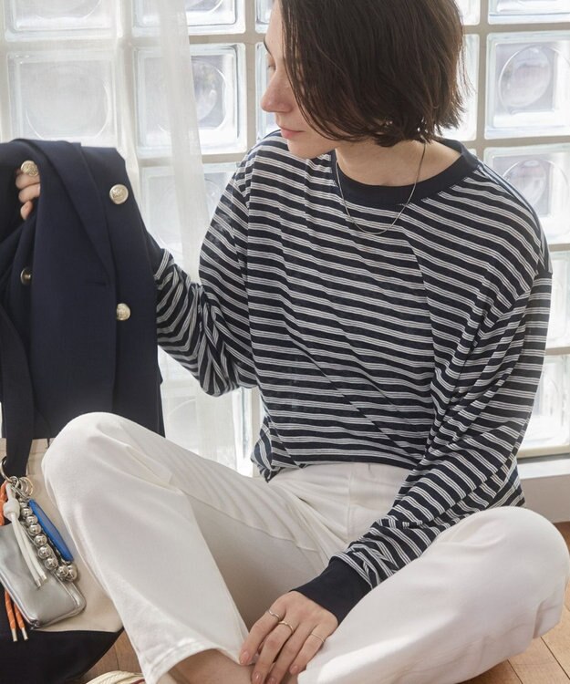 WEGO 【ANGIE VINTAGE】シアースラブボーダーロンＴ ブルーボーダー