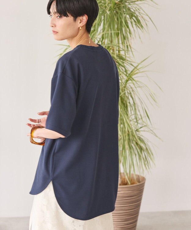 AMERICAN HOLIC ジョーゼットラウンドヘムトップス Navy