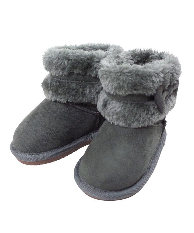 MIKI HOUSE HOT BISCUITS 【13-18cm】 ファー付き サイドリボンブーツ