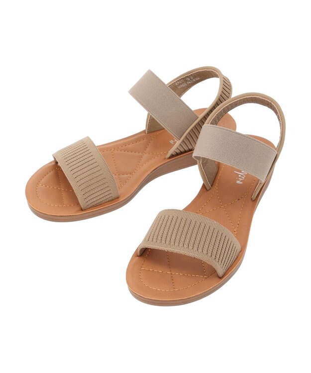 Green Parks ・ｒｉｃｈ　ｂｌｕｅ　フラットサンダル Gray Beige