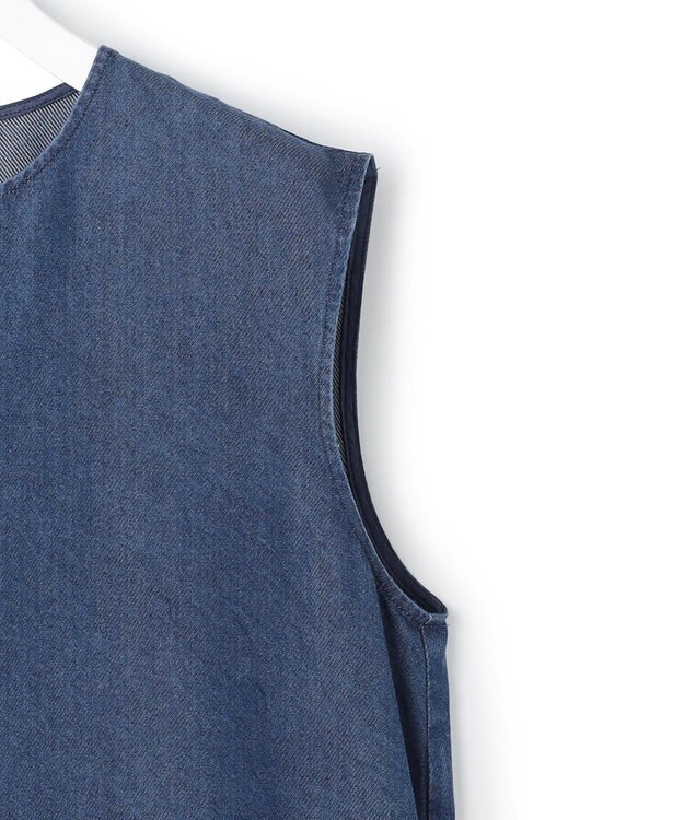 ICB L ナチュラルソフトデニム ノースリーブワンピース バイオデニム