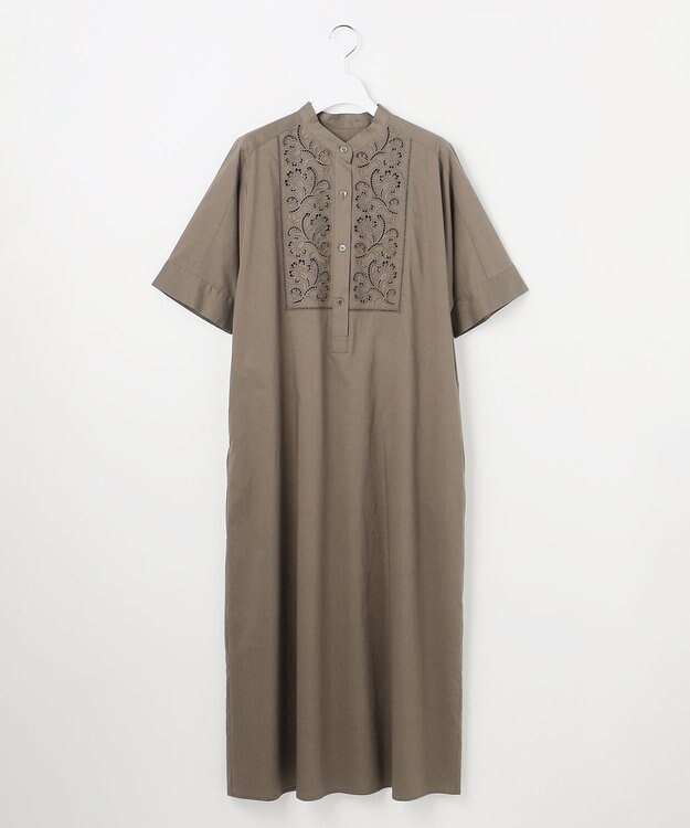 自由区 L エンブロイダリーブロード ワンピース カーキ