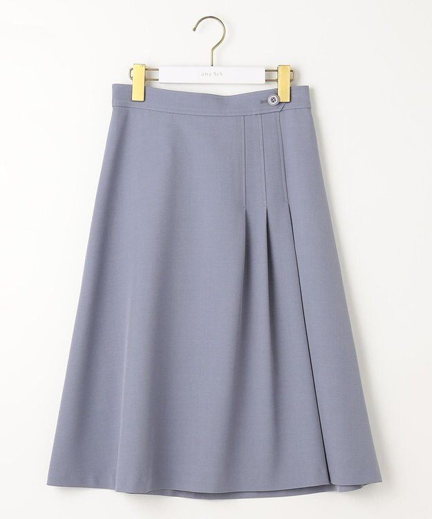 ANY SIS L 【洗える】サイドタック スカート ライトブルー