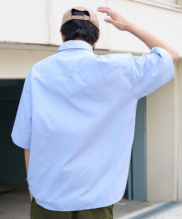 WEGO 【ユニセックス着用ITEM/MLサイズ展開】オックスフォードワンポイントシャツ（SS） サックス