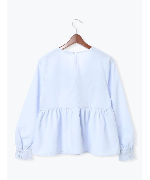 Te chichi リボンディテールペプラムブラウス サックスブルー