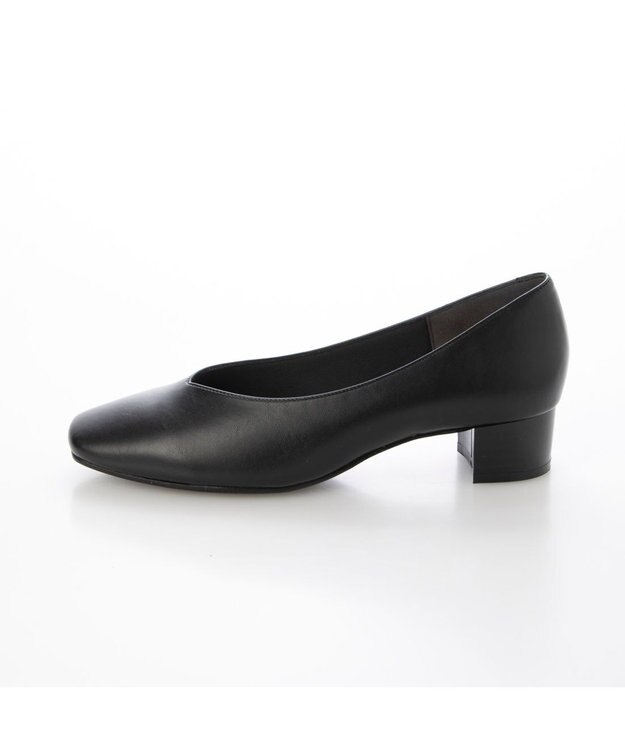 ing <ing>【WEB限定】【レイン対応】スクエアトゥVカットパンプス ブラック