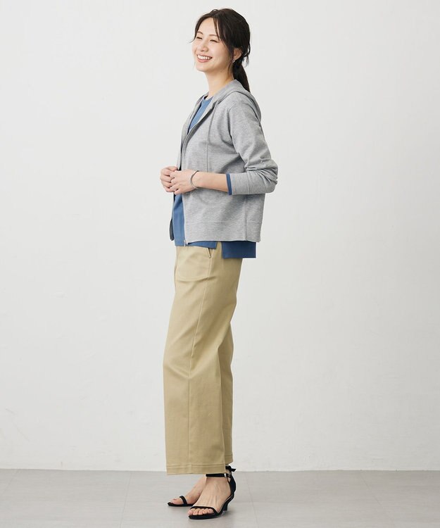 J.PRESS LADIES Vis/Peスパーク ニット パーカー トップグレー系