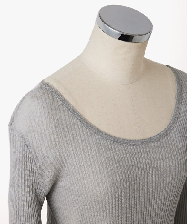 TOQUE 〈大草直子さんアドバイザー〉ベビーアルパカ×シルク ２WAYリブトップス グレー