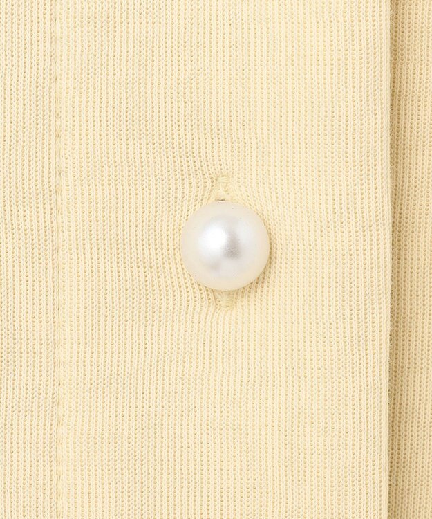 組曲 L 【パールボタン付き】ダンボールジャージー カーディガン イエロー系