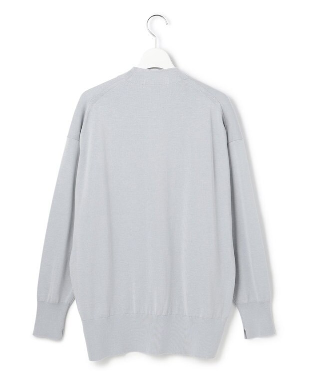 23区 L シルクコットン ベーシック カーディガン スカイブルー系