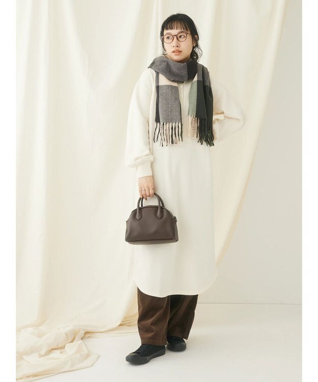 CRAFT STANDARD BOUTIQUE 裏起毛ヘンリーワンピース Ivory