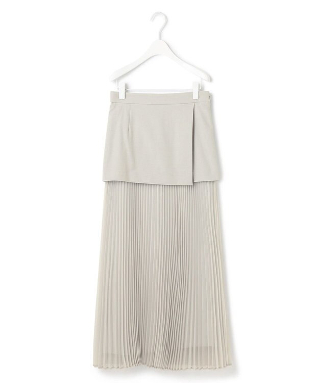 ICB 【洗える】LooseWeave ドッキングプリーツスカート トープ系