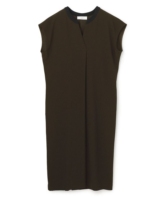 BEIGE， 【セットアップ対応】CINDY / 配色ネック フレンチドレス Brown ×Black