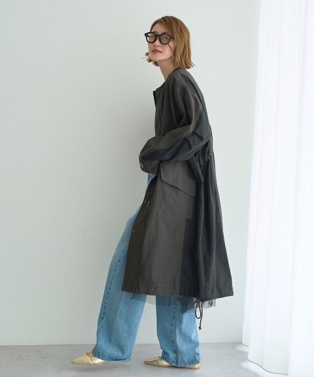 YECCA VECCA 【リバーシブル】2wayミリタリーコート Charcoal Gray