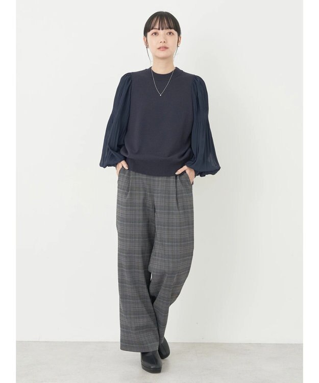 earth music&ecology マジョリカニットプルオーバー Navy