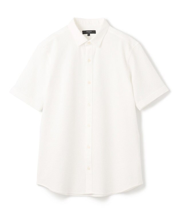 JOSEPH HOMME 【WEB・一部店舗限定】 ドライサッカーストレッチ　半袖レギュラーカラーシャツ ホワイト系