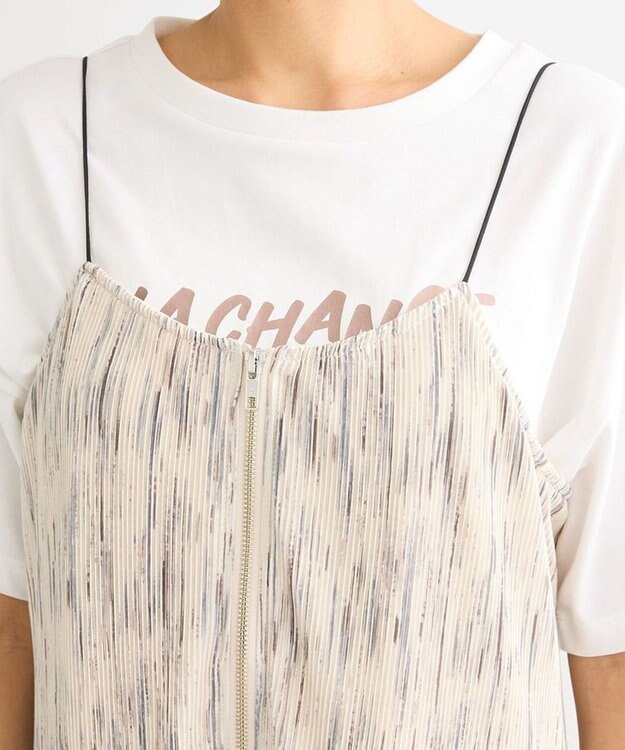 Green Parks ・ＥＬＥＮＣＡＲＥ　ＤＵＥ　フロントＺＩＰプリーツワンピ Beige