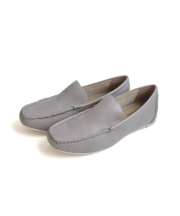 Pointer 本革インヒールローファー ライトグレー