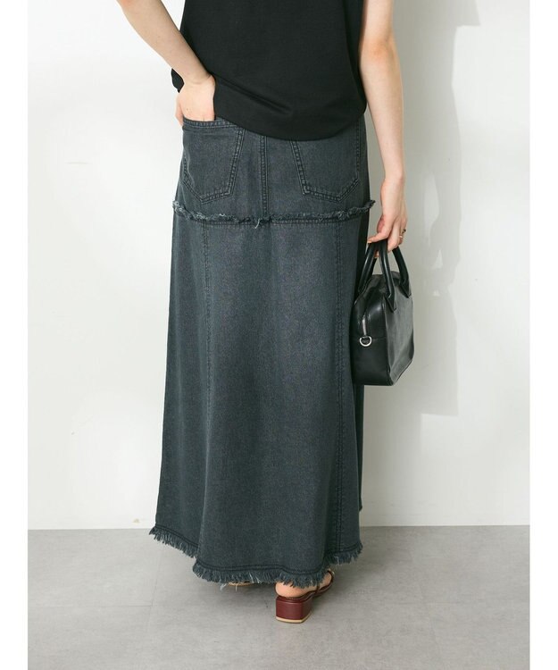 CRAFT STANDARD BOUTIQUE デニム切替スカート Black