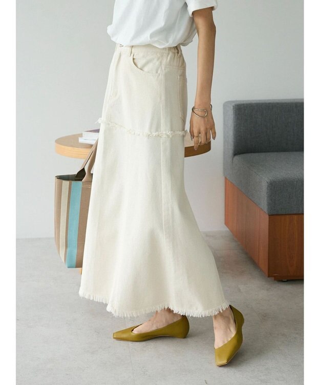 CRAFT STANDARD BOUTIQUE デニム切替スカート Natural