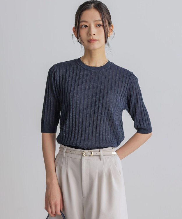 組曲 ライトラメニット アンサンブル ネイビー系