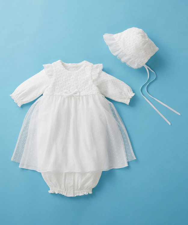 MIKI HOUSE HOT BISCUITS 【ミキハウス】【50-60cm】セレモニードレスセット【通年向け】 白